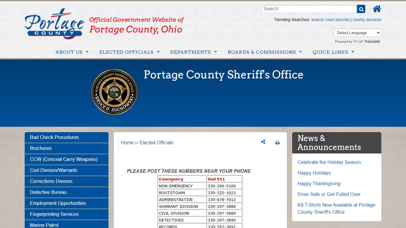 Portage County Sheriff's Office | Portage County OH